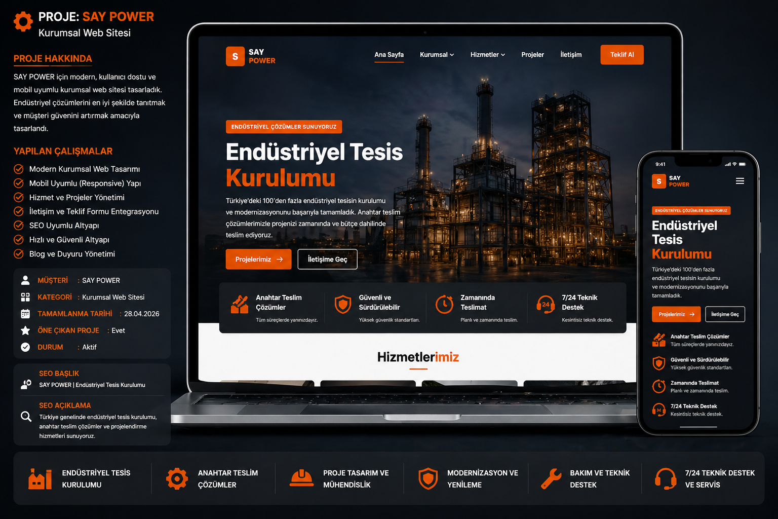 Say Power Kurumsal Web Sitesi